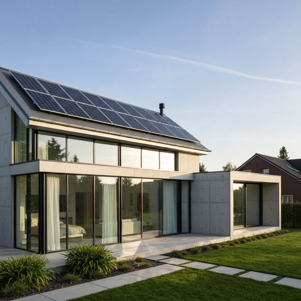 Energetisch modernisiertes Haus mit Wärmedämmung